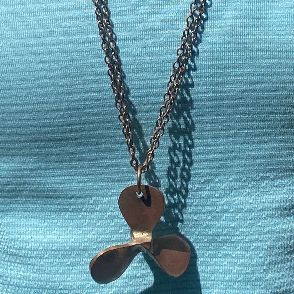 Propeller double chain long necklace